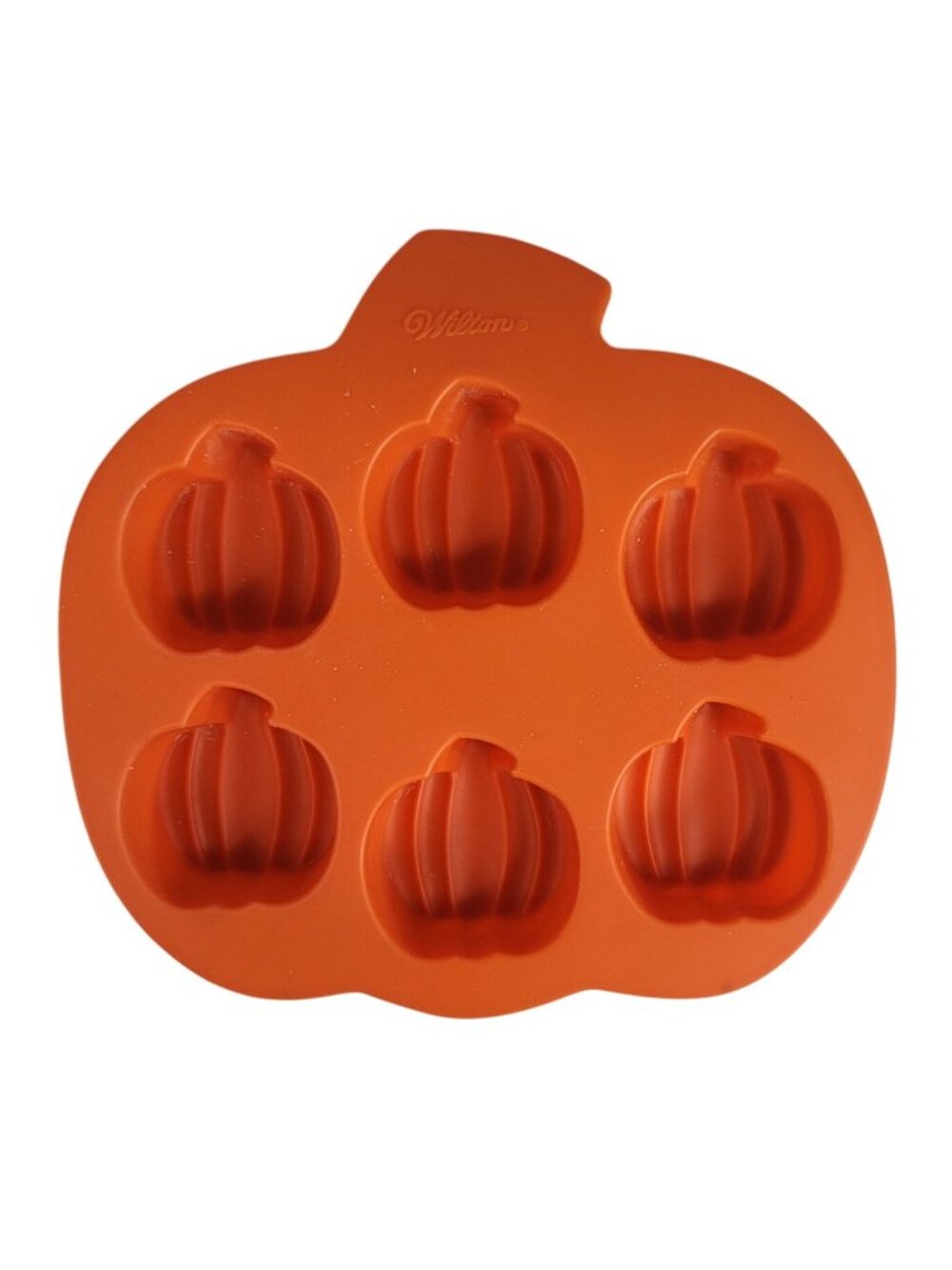 Wilton Silicone Pumpkin Baking Mold Pan Cupcake Jello 6 Cavity Orange 2105-4878